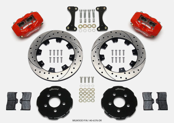 Wilwood Forged Dynalite Front Hat Kit 12.19in Drilled Red 00-04 PT Cruiser/03-04 SRT/4