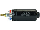 AEM 400LPH High Pressure Inline Fuel Pump - M18x1.5 Female Inlet to M12x1.5 Male Outlet-1