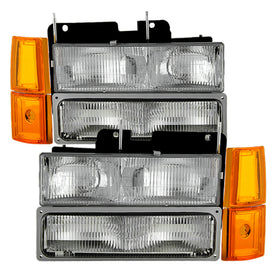 xTune GMC Yukon 94-99 Headlights w/ Corner & Parking Lights 8pcs Sets - OEM HD-JH-GCK94-OE-C-SET
