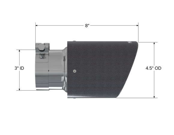 MBRP Universal Carbon Fiber Tip 4.5in OD / 3in Inlet / 7.7in L