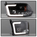 Spyder 09-16 Dodge Ram 1500 Version 2 Headlights Light Bar DRL Black PRO-YD-DR09V2-LBDRL-BK-4