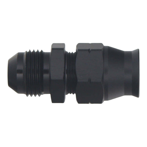 DeatschWerks 8AN Male Flare to 1/2in Hardline Compression Adapter - Anodized Matte Black