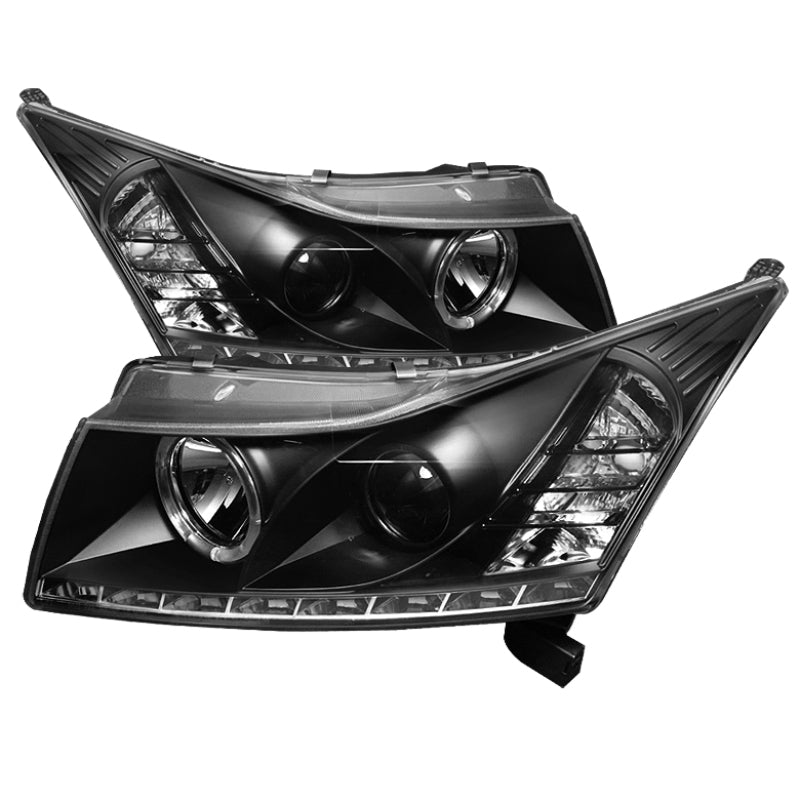 Spyder Chevy Cruze 11-14 Projector Headlights LED Halo -DRL Blk High H1 Low H7 PRO-YD-CCRZ11-DRL-BK - 0