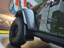 Rally Armor 19-25 Jeep JT Gladiator (Mojave/Rubicon) Black Mud Flap w/Army Green Logo-4