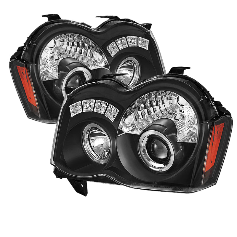 Spyder Jeep Grand Cherokee 08-10 Projector Headlights LED Halo LED Blk Low 9006 PRO-YD-JGC08-HL-BK - 0