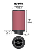K&N Filter Universal Rubber Filter 10 Degree Flange Angle 4in OD x 2.75in Flange ID x 7in H-6