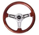 NRG Classic Wood Grain Steering Wheel (330mm) Wood Grain w/Chrome 3-Spoke Center-1