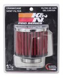 K&N 1.5in Flange ID x 3in OD x 2.5in H Chrome Finish Rubber Base Crankcase Vent Filter-7