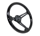 NRG Reinforced Steering Wheel (350mm / 3in. Deep) Blk Wood w/Blk Matte Spoke/Black Center Mark-1