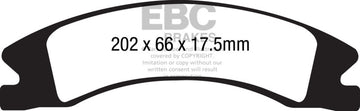 EBC 15+ Cadillac Escalade Ext/Esv 6.2 2WD Yellowstuff Front Brake Pads - 0