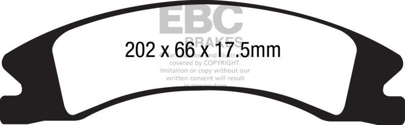 EBC 15+ Cadillac Escalade Ext/Esv 6.2 2WD Yellowstuff Front Brake Pads - 0