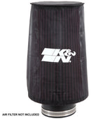 K&N Universal Round Tapered Filter Wrap - Black - 6in Base ID x 4.625in Top ID x 9in Height-5