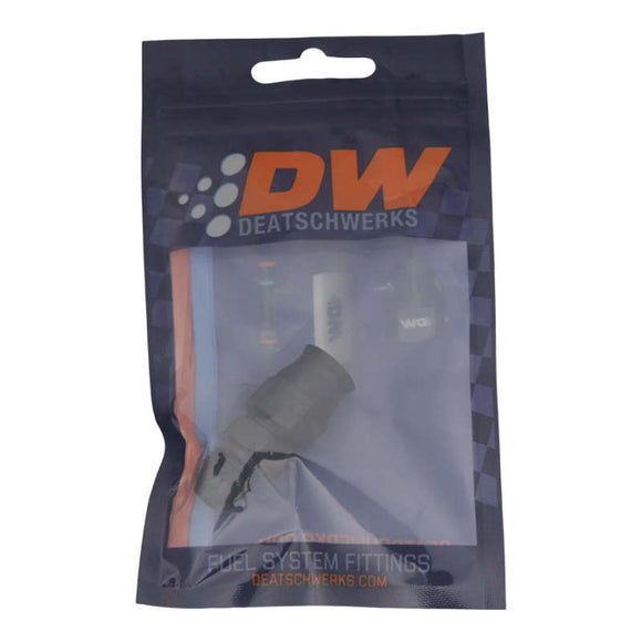 DeatschWerks 6AN Male Flare to 3/8in Hardline Compression Adapter - Anodized Matte Black