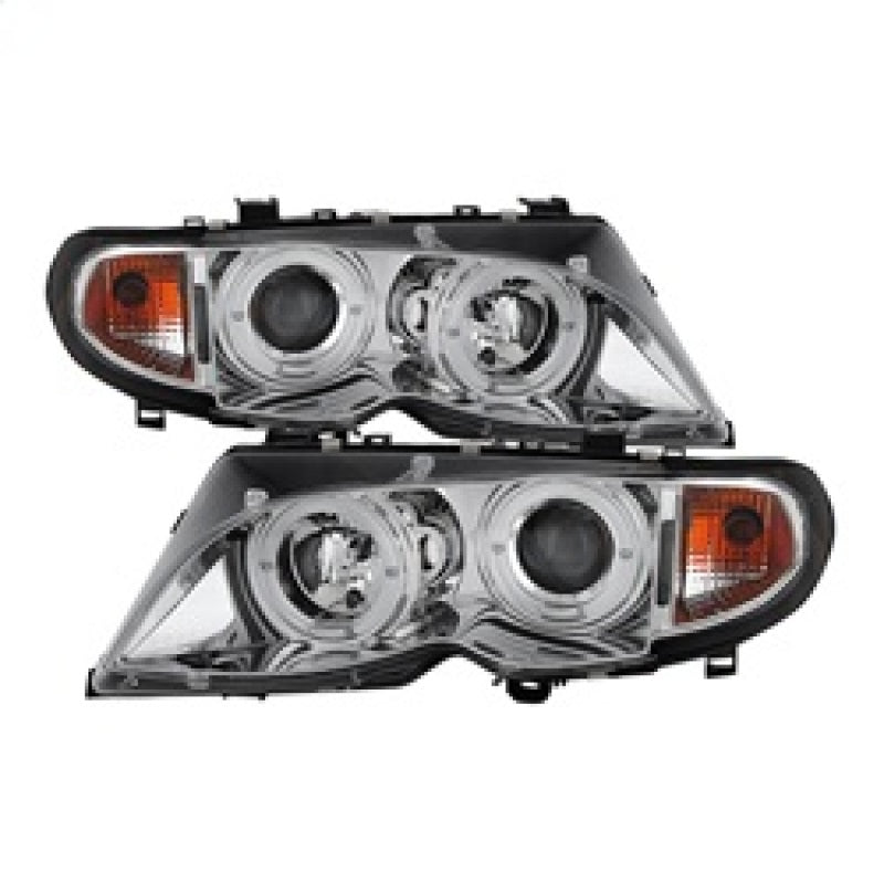 Spyder BMW E46 3-Series 02-05 4DR Projector Headlights 1PC LED Halo Chrm PRO-YD-BMWE4602-4D-AM-C - 0