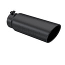 MBRP Universal Tip 6in OD Angled Rolled End 5in Inlet 18in Length Black Finish Exhaust-1