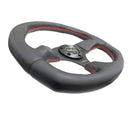 NRG Reinforced Steering Wheel (320mm Horizontal / 330mm Vertical) Leather w/Red Stitching-1