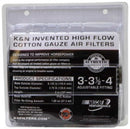 K&N Universal Air Filter Chrome Round Tapered Blue - 4in Flange ID x 1.125in Flange Length x 5.5in H-6