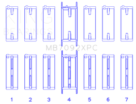 King Engine Bearings Nissan RB26DETT 24V Coated Performance Main Bearing Set - Size STDX