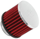 K&N 1.5in Flange ID x 3in OD x 2.5in H Chrome Finish Rubber Base Crankcase Vent Filter-1