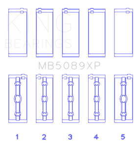 King Engine Bearings Toyota 1RZ/2RZ/3RZ Crankshaft Main Bearing Set (Set of 5)
