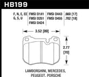 Hawk 86-89 Mercedes 560SL / 77-88 Porsche 924 / 78-81 928 / 83-89 944 DTC-70 Front Race Brake Pads-2