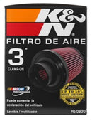 K&N Universal Rubber Filter - Round Tapered 6in Base OD x 3in Flange ID x 6in H-9