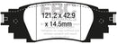 EBC 2016+ Lexus RX350 3.5L Greenstuff Rear Brake Pads-1