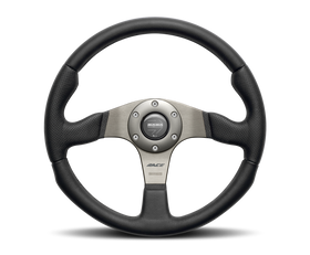 Momo Race Steering Wheel 350 mm - Black Leather/Anth Spokes