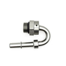DeatschWerks 8AN ORB Male to 3/8in Male EFI Quick Connect Adapter 180-Degree - Anodized Matte Black-1