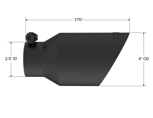 MBRP Universal 4in OD Dual Wall Angled 2.5in Inlet 8in Length Exhaust Tip - Black