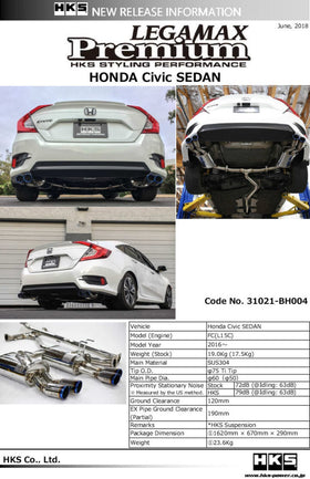 HKS LEGAMAX Premium HONDA CIVIC SEDAN FC - 0