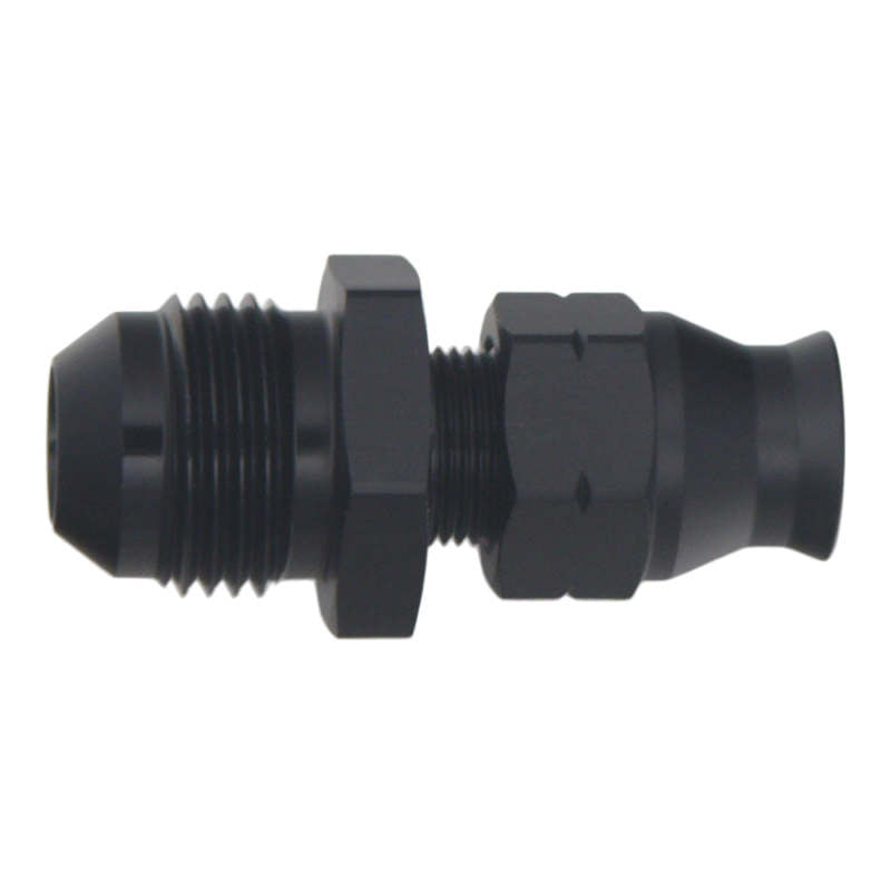 DeatschWerks 8AN Male Flare to 5/16in Hardline Compression Adapter - Anodized Matte Black - 0