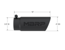 MBRP Universal Tip 4 O.D. Angled Rolled End 3.5 inlet 10 length- Black Finish-3