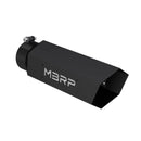MBRP Universal Hex Tip 4in Inlet 16in Length w/ Logo - Black Coated-1