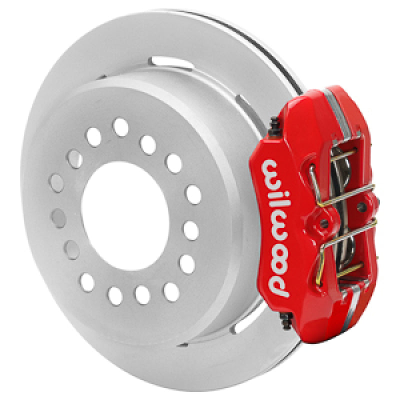 Wilwood Chevy Monte Carlo Forged 4 Piston DynaPro Red Caliper HP32 VV Plain Rotor - 11.00x0.81 - 0