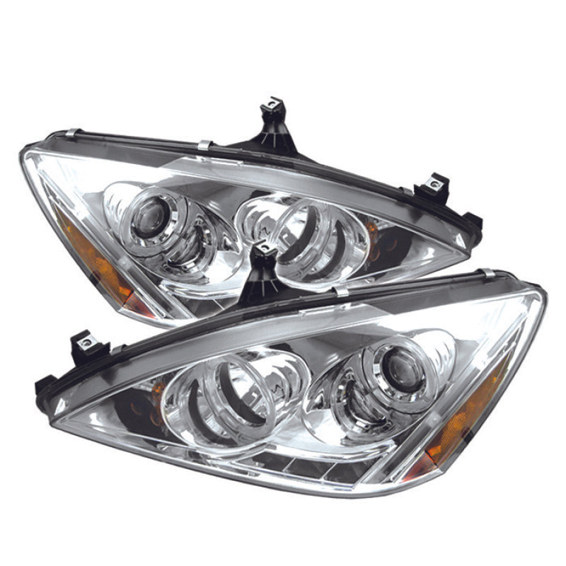 Spyder Honda Accord 03-07 Projector Headlights LED Halo Amber Reflctr LED Chrm PRO-YD-HA03-AM-C - 0