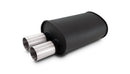 Vibrant Streetpower Flat Blk Muffler 9.5x6.75x15in Body Inlet ID 3in Tip OD 3in w/Dual Straight Tips-1