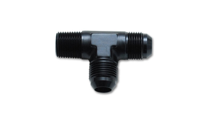 Vibrant -3AN x 1/8in NPT Flare to Pipe On Run Tee Adapter Fitting - Aluminum - 0