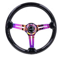 NRG Reinforced Steering Wheel (350mm / 3in. Deep) Blk Multi Color Flake w/ Neochrome Center Mark-3