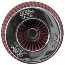 K&N Universal Air Filter Chrome Round Tapered Red - 4in Flange ID x 1.125in Flange Length x 5.5in H-1