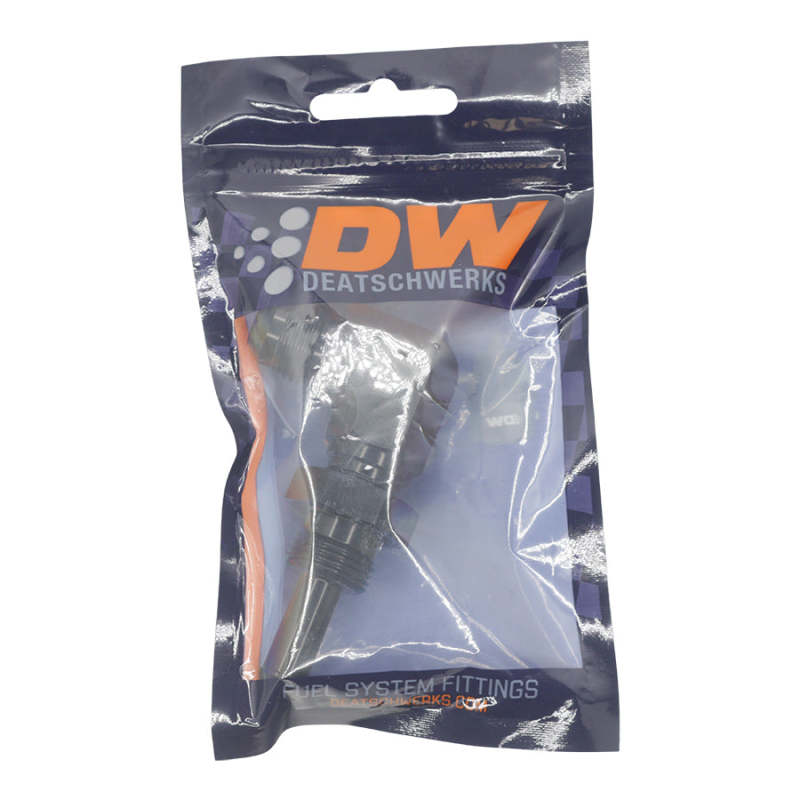 DeatschWerks 8AN Male Flare to Straight 3/8in Single Hose Barb - Anodized Matte Black - 0