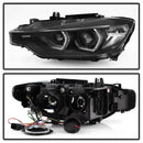 Spyder 12-14 BMW F30 3 Series 4DR Projector Headlights - LED DRL - Black (PRO-YD-BMWF3012-DRL-BK)-4