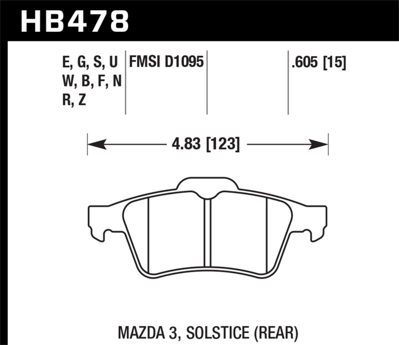 Hawk 13-14 Ford Focus ST / Mazda/ Volvo DTC-60 Race Rear Brake Pads - 0