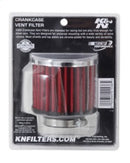 K&N 1.5in Flange ID x 3in OD x 2.5in H Chrome Finish Rubber Base Crankcase Vent Filter-8