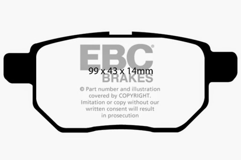 EBC 09-10 Pontiac Vibe 1.8 Redstuff Rear Brake Pads - 0