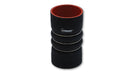 Vibrant 4 Ply Aramid Reinf Silicone Hump Hose conn 3in ID x 6in long 3 reinforcement ring MATTE BLK-1