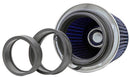 K&N Universal Air Filter Chrome Round Tapered Blue - 4in Flange ID x 1.125in Flange Length x 5.5in H-8