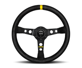 Momo MOD07 Steering Wheel 350 mm -  Black Suede/Black Spokes/1 Stripe