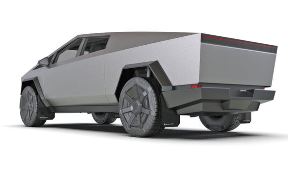 Rally Armor 24-25 Tesla Cybertruck Black UR Mud Flap Silver Logo