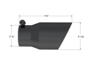 MBRP Tip 3in Round x 4in Inlet OD Dual Walled Angled Black Tip - Fits all 3in Exhausts-3